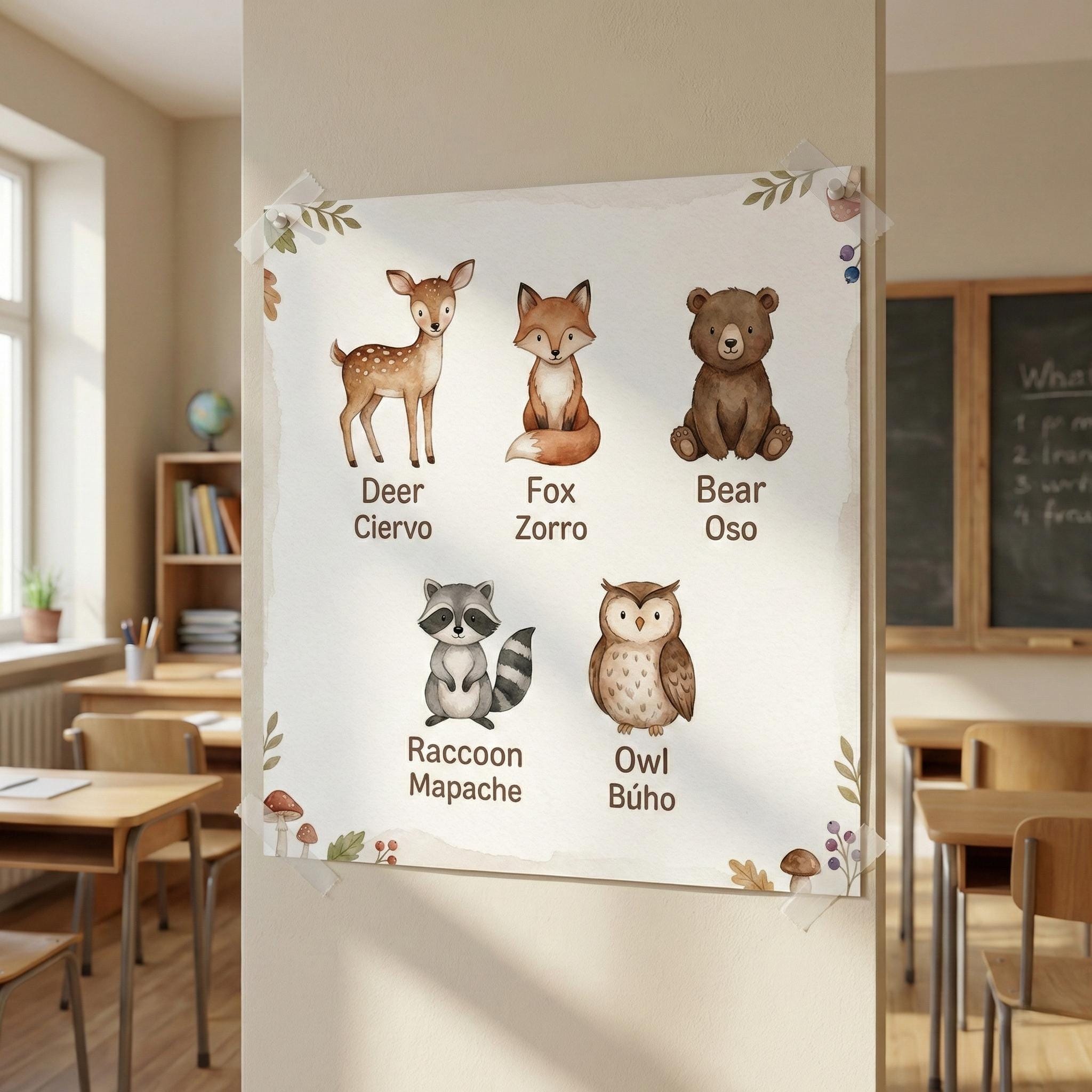Bilingual Educational Posters Spanish English Montessori Classroom ...
