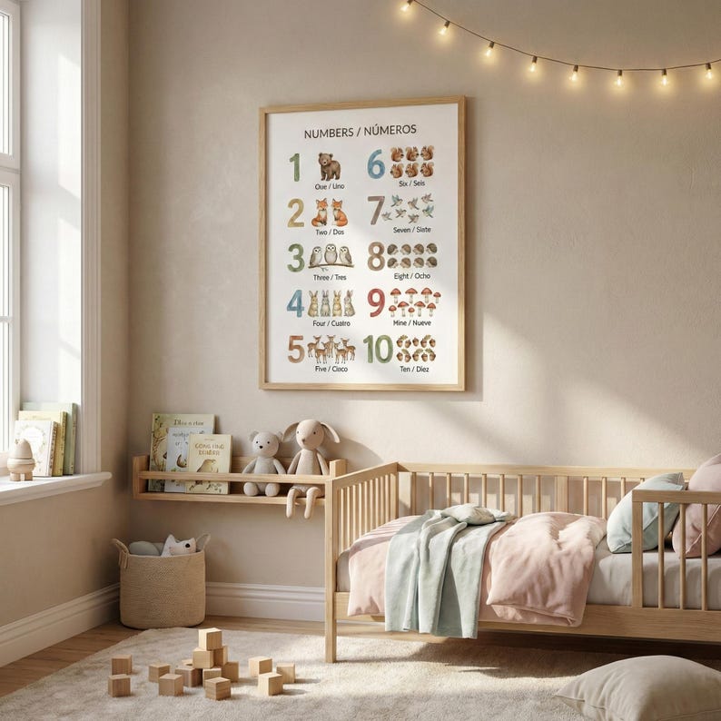 Bilingual Educational Posters Spanish English Montessori Classroom ...