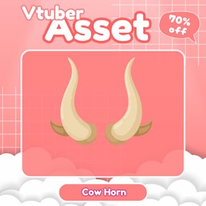 VTuber Stream Asset – Cow Horn, PNG Stickers, Vtuber Items, Props & Decorations for OBS and PNGTuber