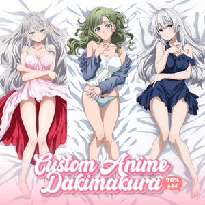 Custom Drawing Anime Art Commission Dakimakura Body Pillow Cover for Waifu, Husbando, OC, SFW, Vtuber, Furry Art, Anime Couple, Fan Art, Etc