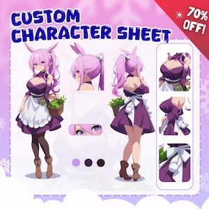 Custom Fursona Character Sheet: DND, Vtuber, Vroid Model