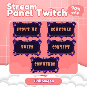 Twitch Panels - Halloween Panels, Twitch Panel Pack, Kawaii Twitch Panel, Stream Panels | Twitch Stream Panels | Minimal Twitch Panels