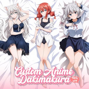 Custom Drawing Anime Art Commission, Dakimakura Body Pillow Cover for Waifu, Husbando, Anime, Vtuber, Furry Art, OC, SFW, Fan Art, Etc
