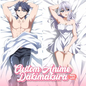 Custom Drawing Anime Art Commission, Dakimakura Body Pillow Cover for Waifu, Husbando, Anime, Vtuber, Furry Art, OC, SFW, Fan Art, Etc