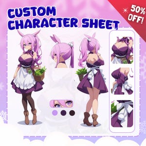 Fursona Character, DND Character, Dungeons and Dragons, Vtuber Model, Vroid Model, Furry Art, Reference Sheet, Custom Character Sheet
