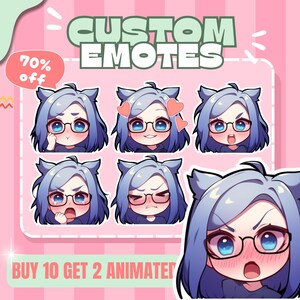 Custom Twitch Emotes or Kick Emote and Animated Emotes, Vtuber Cute Chibi Emote, Sub Emotes Anime Emote Pet Animal Emote For Any Your Stream