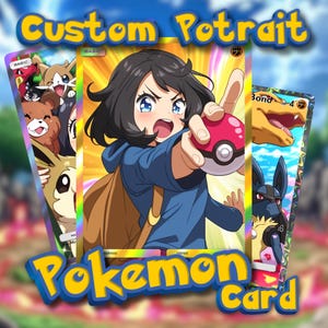 Carte Fakemon personnalisée, commission de carte Fakemon TCG, portrait d'animal de compagnie personnalisé, cadeau d'anniversaire personnalisé, cadeaux Fakemon, cadeau de la Saint-Valentin