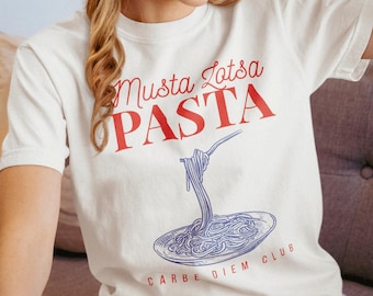 T-shirt Musta Lotsa Pasta | Grappig Italiaans eten-shirt voor pastaliefhebbers en carb-fans — Premium uniseks grafisch T-shirt