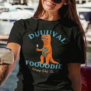 Duuuval Foooodie T-Shirt – Jacksonville Jaguars Football Inspired Foodie Shirt – Funny Local Food Lover Tee – Premium Unisex T-shirt