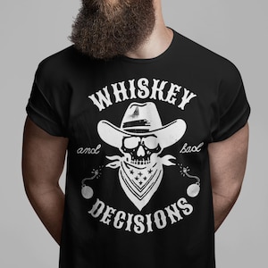 Whisky und schlechte Entscheidungen T-Shirt - Lustiges Foodie Booze Shirt für Brunch-Liebhaber, Partygänger & Whisky-Fans - Premium Softstyle T-Shirt