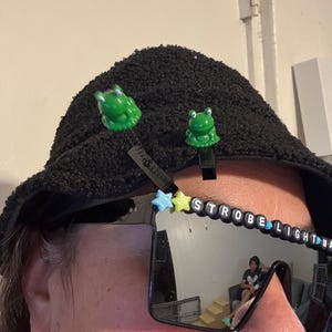 Frog rave sprouts hair clips 5pc sprout hat clips random festival accessories rave sprouts PLUR rave accessories trinkets rave wear