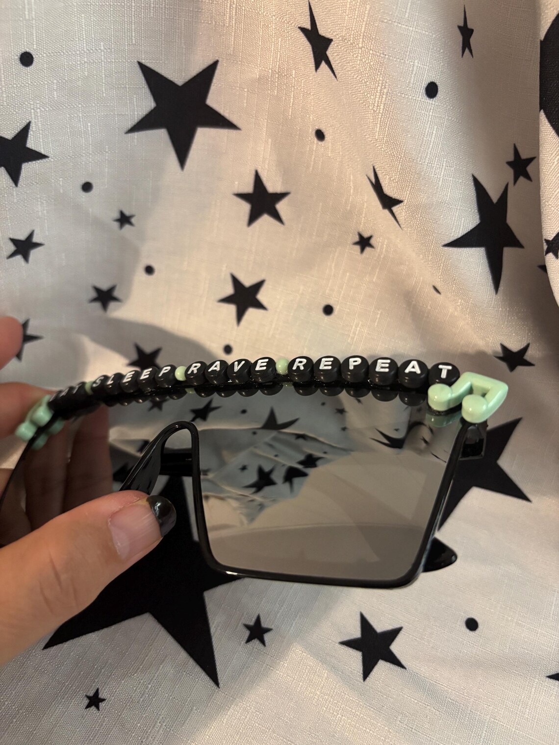 Custom Mirrored Rave Glasses Festival Party Afters Side Quest One of a ...