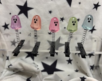 UV Ghost Rave Sprouts: Pastel Festival Hair Clips (Set of 5)