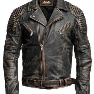 Vintage Brown Distressed Biker Genuine Leather Jacket