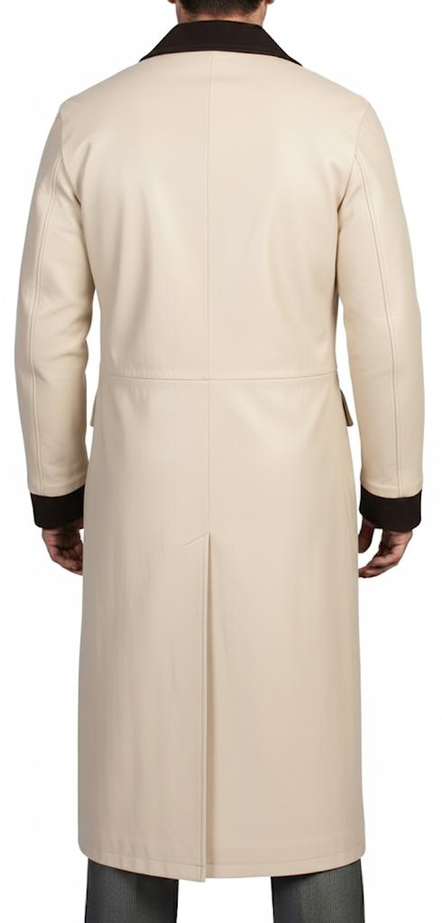 メンズ ブラックレザー ダスターコート ウエスタン カウボーイスタイル