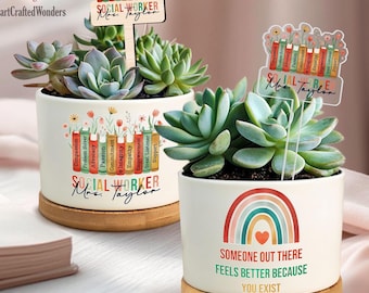 School Social Worker Plant Pot, Social Worker Gift, Counselor Gift,MSW Grad Gift,Master of Social Work,Social Work Graduation Gift,LCSW Gift