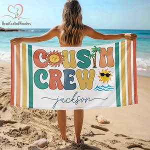 Cousin Crew Beach Towel, Cousin Vacation Trip Gift, Matching Cousin Trip Gift, Family Vacation Beach Towel, Cousin Crew Towel, Cousin Gifts