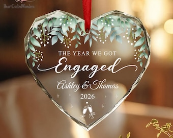 Personalized Engagement Gifts For Couples, The Year We Got Engaged Ornament, Engagement Keepsake, Wedding Gifts, Engaged Christmas Ornament