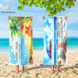 Retirement Gifts, Retirement Beach Towel, Towel Gifts For Retired, Retirement Trip Gifts For Retiree, Retirement Party Gifts, Tropical Towel