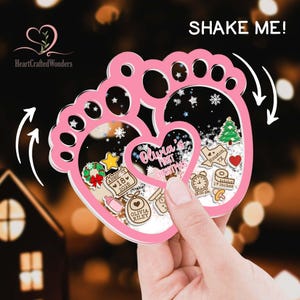 Baby&#39;s First Christmas Ornament, Personalized Baby 1st Christmas Ornament, Custom New Baby Gift, 4D Shake Babies Ornament, Baby Shower