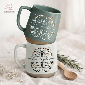 Neuroscience Pottery Mug, Personalized Neuro ICU Nurse Coffee Mug, Brain Doctor Gifts, Neurology Neurobiology PhD Graduation Gift For Her