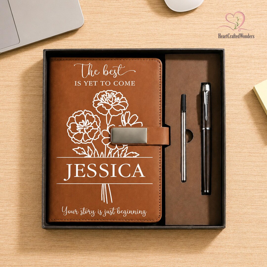 Graduation Journal With Birth Flower & Name,college Graduate Gift ...