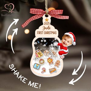 Baby&#39;s First Christmas Ornament, Baby 1st Christmas Ornament, Custom Baby Name, Custom Newborn Gift, 4D Shake Babies Ornament, Baby Keepsake