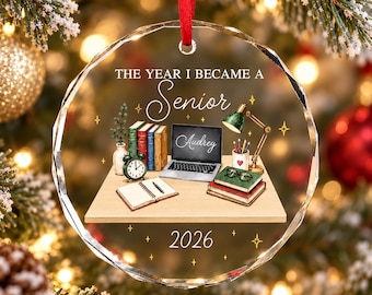 Personalized Senior Ornament, Senior Year Ornament, High School Graduation Gift For Senior, Class of 2027, College Senior Christmas Ornament