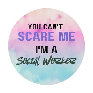 Social Worker Sticker - Round Vinyl Stickers, Social Worker Gift, Laptop Decal, Water Bottle Sticker, Planner Accessory, Office Decor