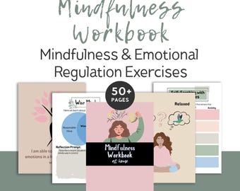 Achtsamkeitstherapie-Arbeitsbuch, druckbares Journal für emotionale Regulierung, Achtsamkeit & Selbstwertschöpfung, PDF-Planer zur Selbsthilfe