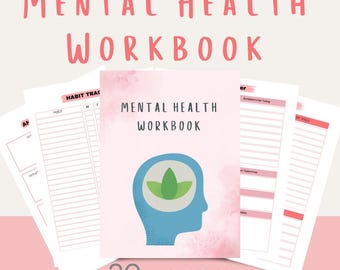 Mental Health Workbook, digital mental health planner, self-help workbook, instant download