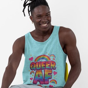 Queer Pride-tanktop, LGBTQ+ Pride-shirt, Rainbow mouwloos T-shirt, uniseks Pride-kleding, genderneutrale tank, Rainbow Love Muscle-tanktop