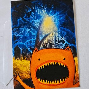 モンスターグリーティングカード 誕生日カード 封筒付き 5x7