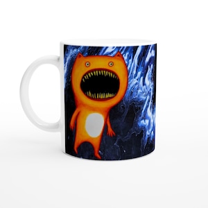FUNNY MONSTER original art colourful creature  11oz Ceramic coffee Mug