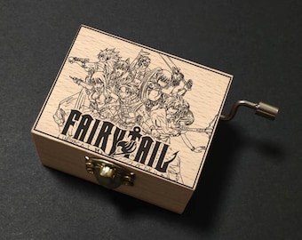 Fairy Tail Snow Fairy Music Box Hand Cranked, Wooden Engraved Handmade Vintage Gift