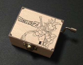 Dragon Ball Z Tapion's Theme Music Box Hand Cranked, Wooden Engraved Handmade Vintage Gift