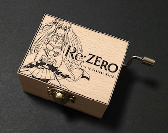 Re: Zero - Starting Life in Another World ED Stay Alive Music Box Hand Cranked, Wooden Engraved Handmade Vintage Gift