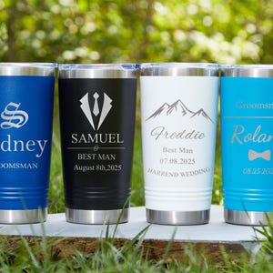 Personalized Groomsman Tumbler,Custom Tumbler For Him,Engraved 20oz Tumbler,Groomsman Gifts,Best Man Gift,Bachelor Gift,Wedding Gift For Him