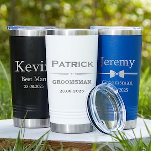 Groomsman Gift,Personalized Insulated Tumblers,Custom 20oz Tumbler For Groomsmen,Best Man Gift, Bachelor Party Favor,Groomsman Proposal Gift