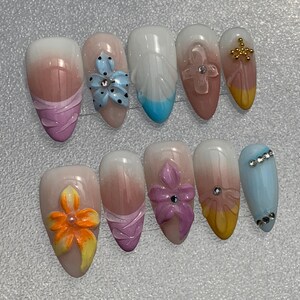 Nail Art,Nail Polish,Nail Design,Flower Nail,Nail Press On Flower,Nails Press On,Acrylic Press On,Gift For Her