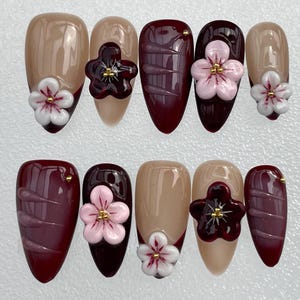 Flower Nail,Nail Art,Nail Polish,Nail Design,Nail Press On Flower,Summer Gift,Gifts For Her