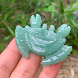 2.3&#39;&#39;+ Natural Aventurine quartz crystal,hand carved,Crystal Crab,Crab skull,Home Decoration Crystal Gifts 1PC