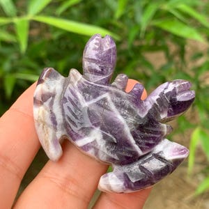 2.3&#39;&#39;+ Natural Dream amethyst quartz,quartz crystal,hand carved,Crystal Crab,Crab skull,Home Decoration Crystal Gifts 1PC