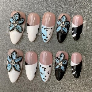 Flower Nail,Nail Art,Nail Polish,Nail Design,Nail Press On Flower,Summer Gift,Gifts For Her