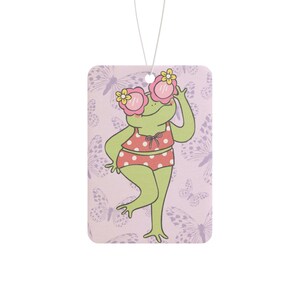 Verspielter Frosch Lufterfrischer, süßes Auto-Autozubehör, lustiges Geschenk für Naturliebhaber, einzigartiges Autodekor, Sommervibes, Autolufterfrischer für Auto, Frosch