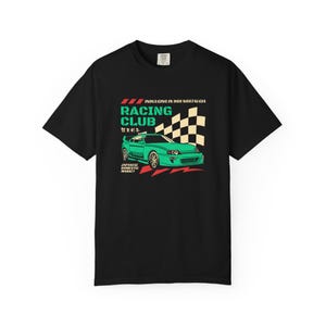 Racing Club T-Shirt, Unisex Garment-Dyed Tee, Vintage Car Shirt, Motorsport Apparel, Gift for Car Enthusiasts