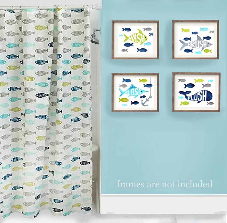 Fish bathroom wall art décor target fish shower curtain