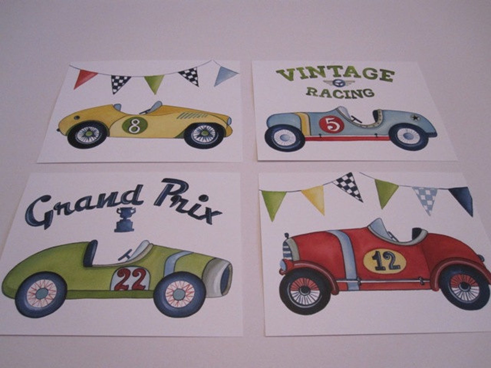 Race car nursery art vintage race car art prints boys Etsy