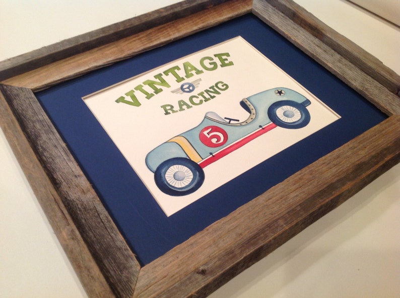 Race car nursery art vintage race car art prints boys Etsy
