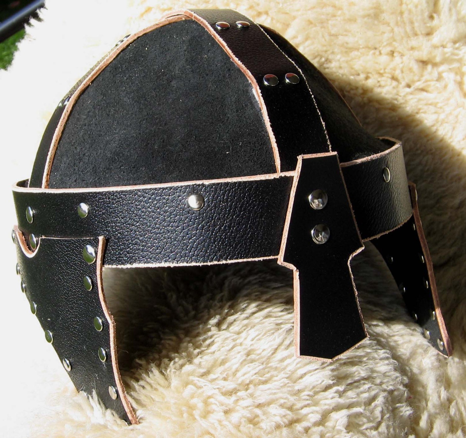 Leather Viking Spangenhelm Helmet w/Cheek Guards | Etsy